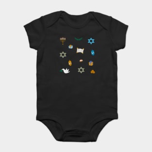 Hanukkah Doodles Sticker Pack Baby Bodysuit